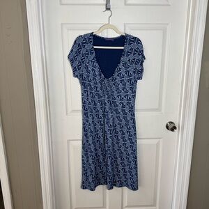 Fresh Produce Summer Dress Size LG Blue Feminine Casual Neutral Minimal Spring